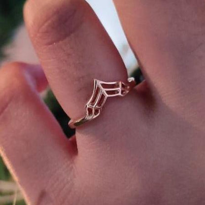 Unique Spider Web Ring- Stackable Ring- 14K Rose Gold Finish- Wedding Ring- Gothic Style Ring