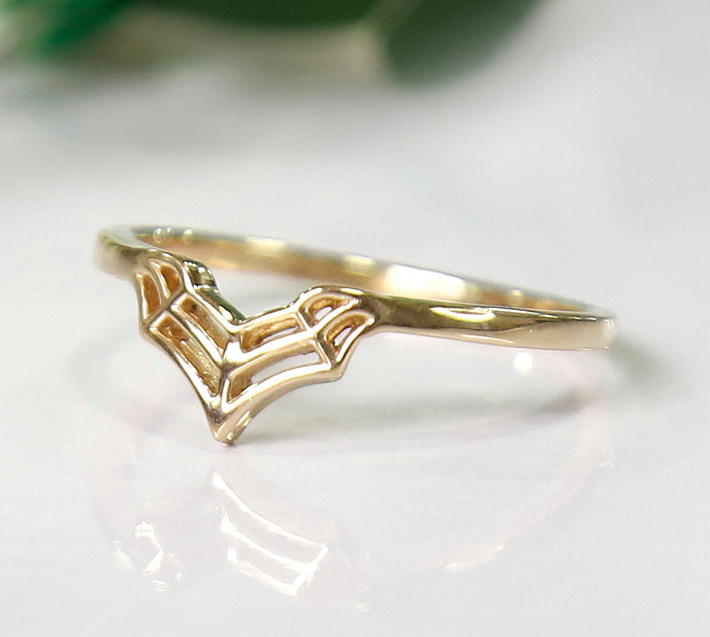 10KT Weißgold Spinnennetz Ring-Gothic Gruseliger Schmuck