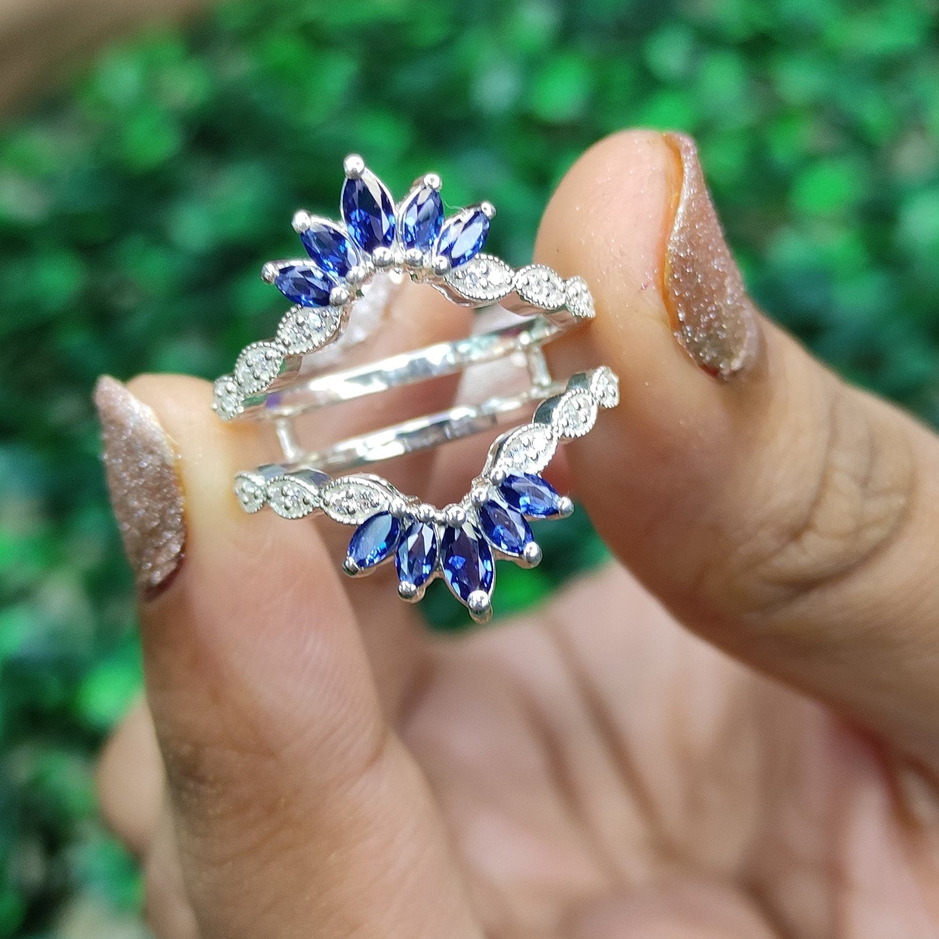 White sapphire ring guard sales