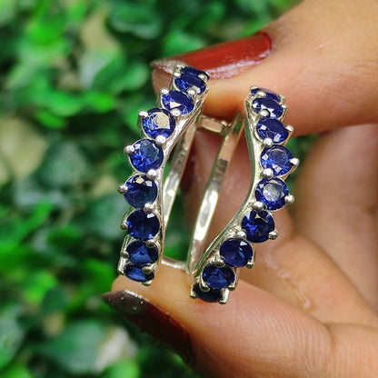 Blue Sapphire Ring Guard- Wedding Engagement Ring Enhancer Wrap- Custom Birthstone Ring Jacket