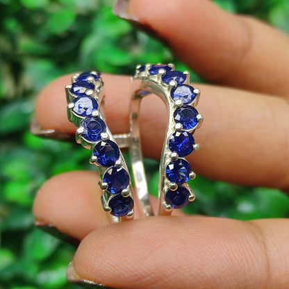 Blue Sapphire Ring Guard- Wedding Engagement Ring Enhancer Wrap- Custom Birthstone Ring Jacket