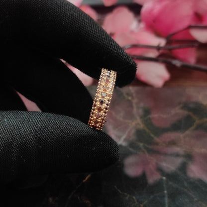 1,20 Karat Champagnerbrauner und weißer Diamantring-Enhancer-Wrap