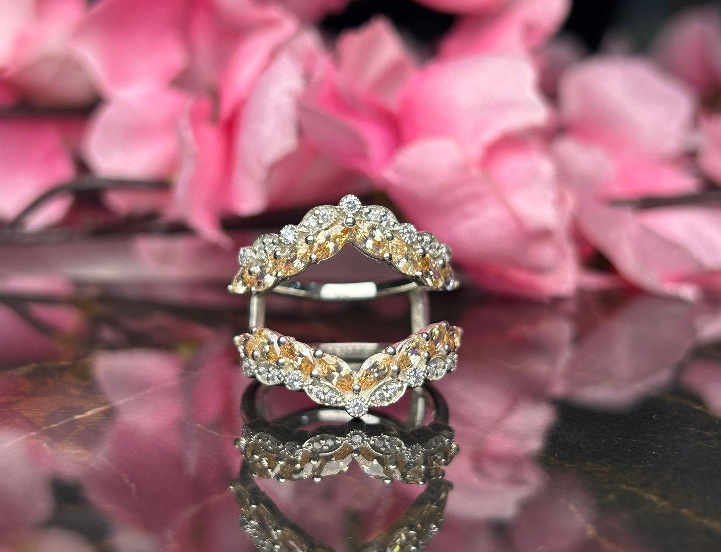 Ringschutz mit Vintage-Diamant in Champagner