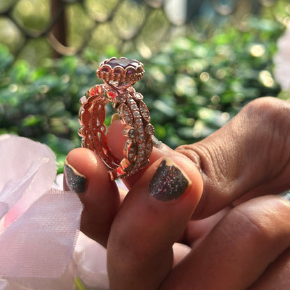 Verlobungsring mit natürlichem Alexandrit-Diamant 