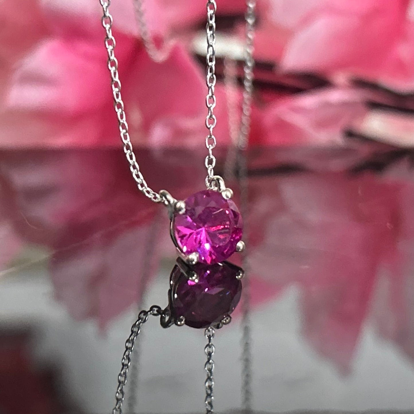 Ruby Solitaire Pendant- July Birthstone Jewelry- Ruby Necklace In 925 Sterling Silver