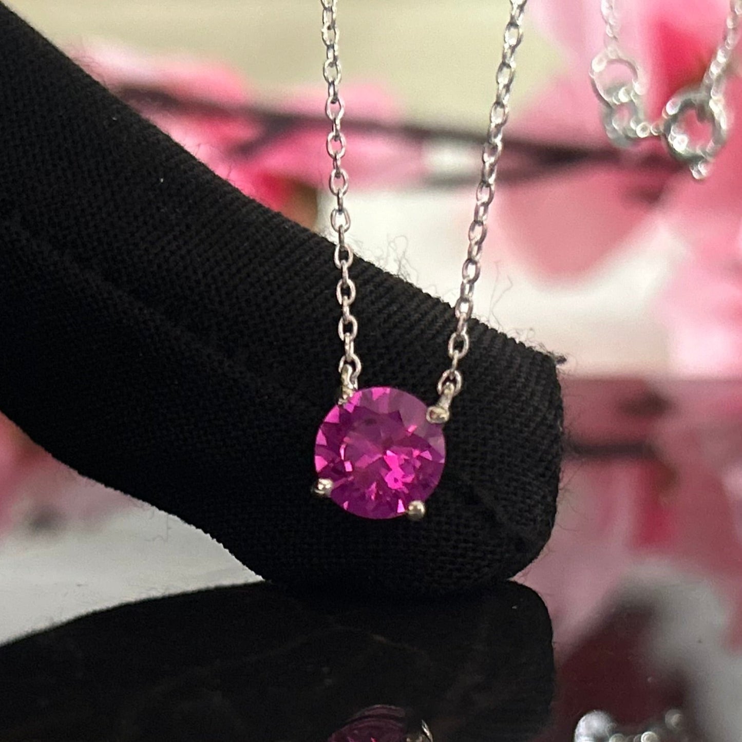 Ruby Solitaire Pendant- July Birthstone Jewelry- Ruby Necklace In 925 Sterling Silver