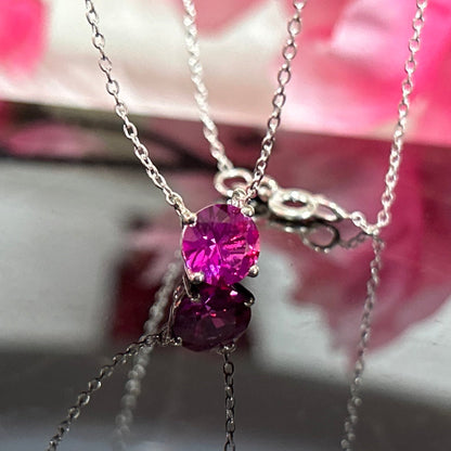 Ruby Solitaire Pendant- July Birthstone Jewelry- Ruby Necklace In 925 Sterling Silver