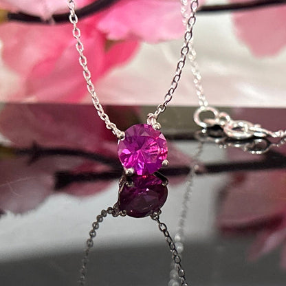 Ruby Solitaire Pendant- July Birthstone Jewelry- Ruby Necklace In 925 Sterling Silver