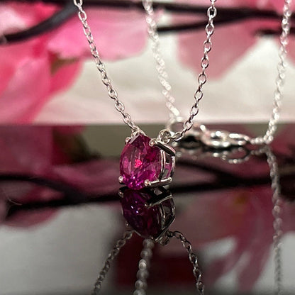 Ruby Solitaire Pendant- July Birthstone Jewelry- Ruby Necklace In 925 Sterling Silver