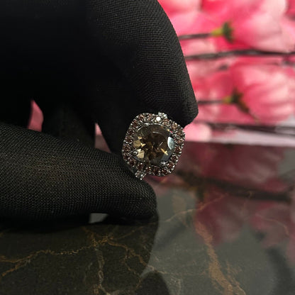 Verlobungsring mit natürlichem Champagner-Diamant