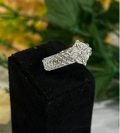 1,20 Karat Champagnerbrauner und weißer Diamantring-Enhancer-Wrap