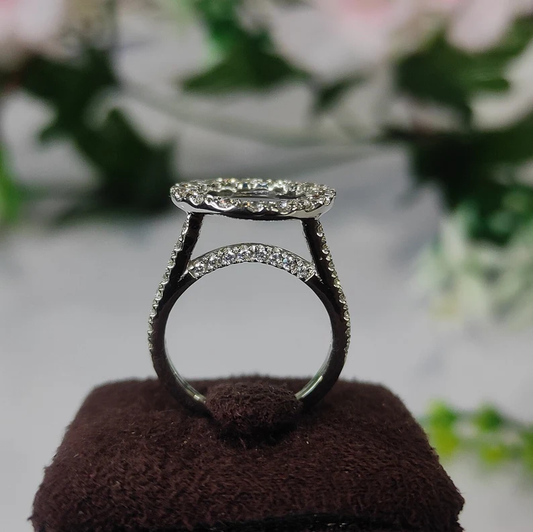 Diamond Halo Enhancer Wedding Ring - Engagement Wedding Band - 925 Sterling Silver