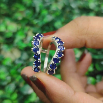 Blue Sapphire Ring Guard- Wedding Engagement Ring Enhancer Wrap- Custom Birthstone Ring Jacket