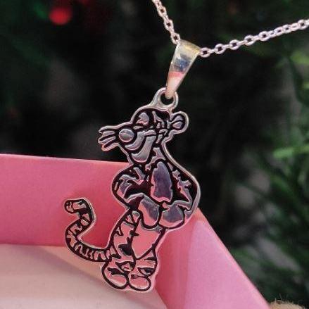 Winnie The Pooh Tigger Pendant Necklace- 925 Sterling Silver- Tigger Pendant Necklace